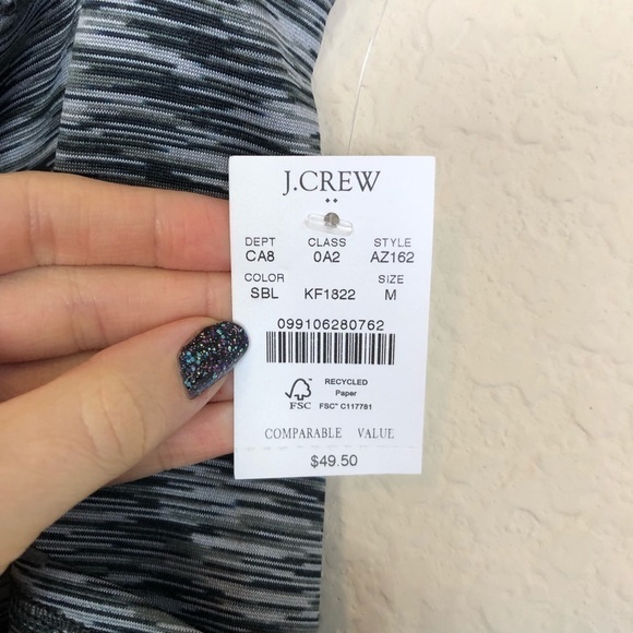 New J. Crew Space-dyed High Rise Cropped Leggings with Pockets in Black Shadow - Picture 10 of 14